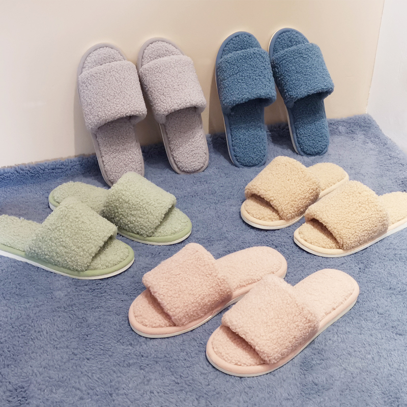 Customized women’s fuzzy house slippers (2)