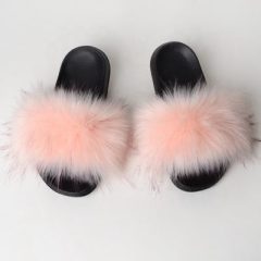 faux fox fur slippers